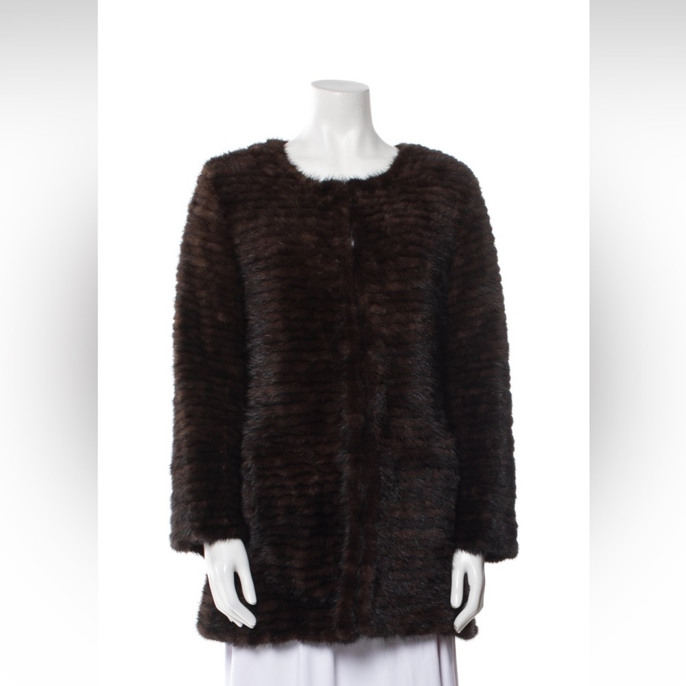 Elegant Brown Faux Fur Coat